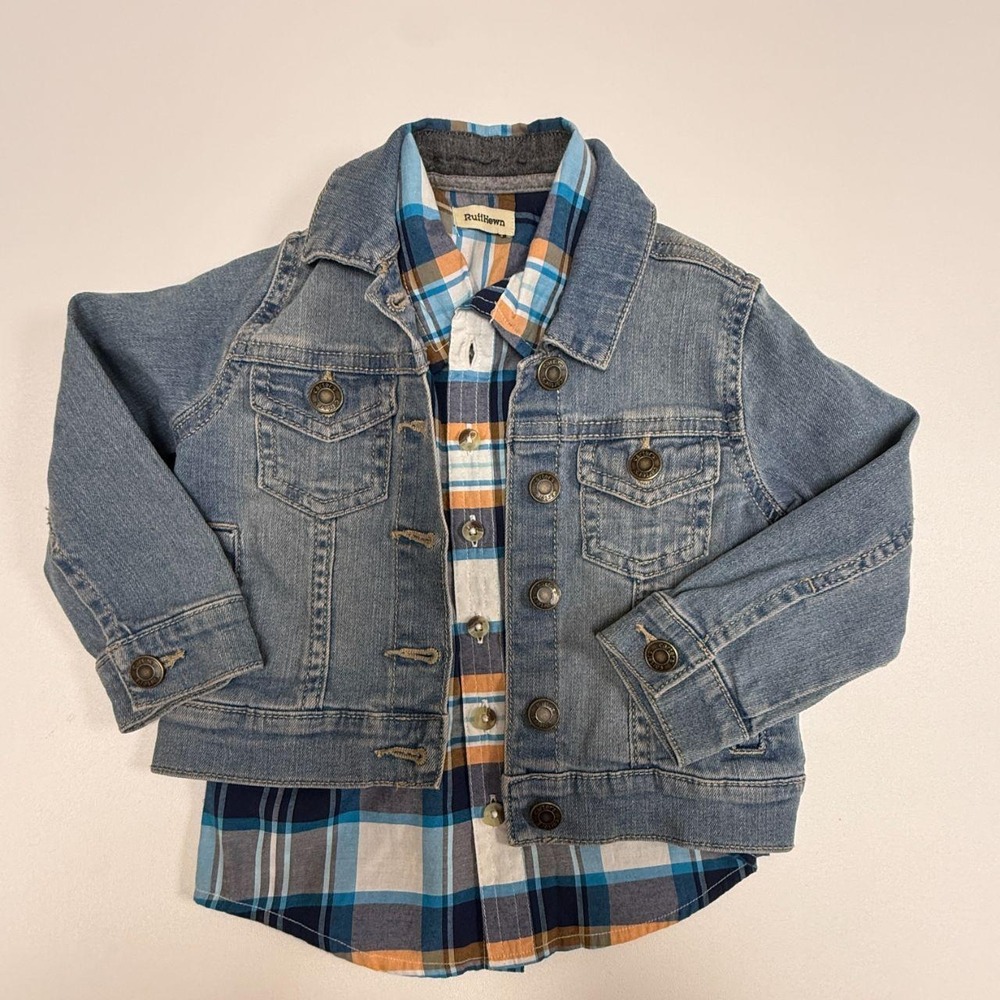 Toddler 2T set: Carter's denim jacket plus shirt